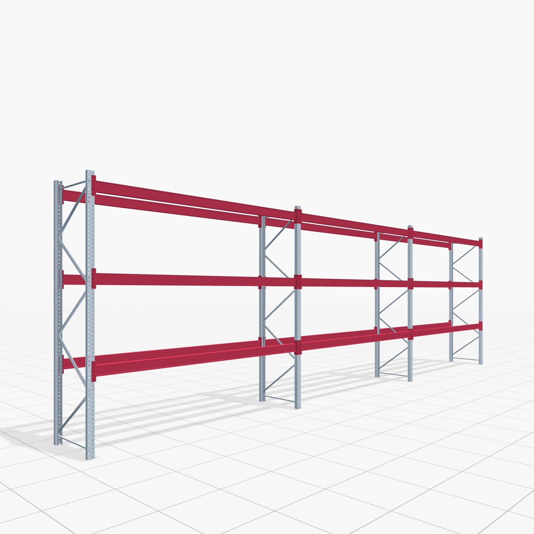 Palettenregale PRX 1000, Industriepalette, H: 3.100 mm, B: 8.500 mm, Palettengewicht: 500 kg, Palettenplätze: 36