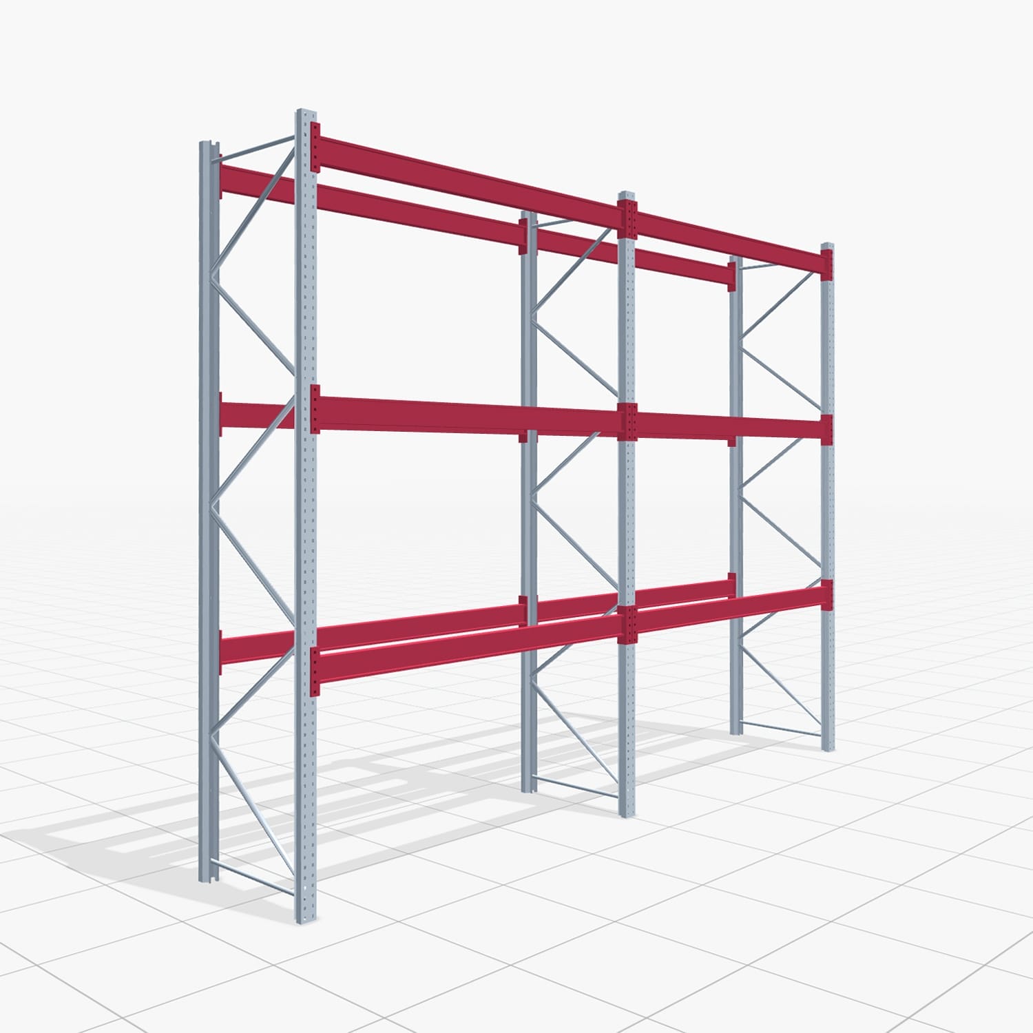 Palettenregale PRX 1000, Industriepalette, H: 3.600 mm, B: 3.900 mm, Palettengewicht: 750 kg, Palettenplätze: 16