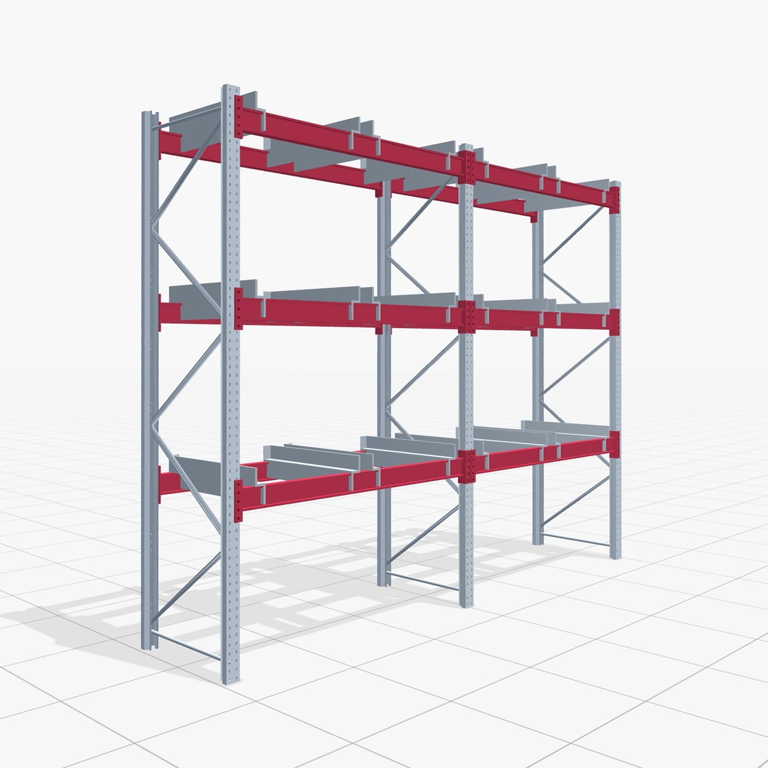 Palettenregale PRX 1000, Gitterbox, H: 3.100 mm, B: 3.900 mm, Palettengewicht: 500 kg, Palettenplätze: 16