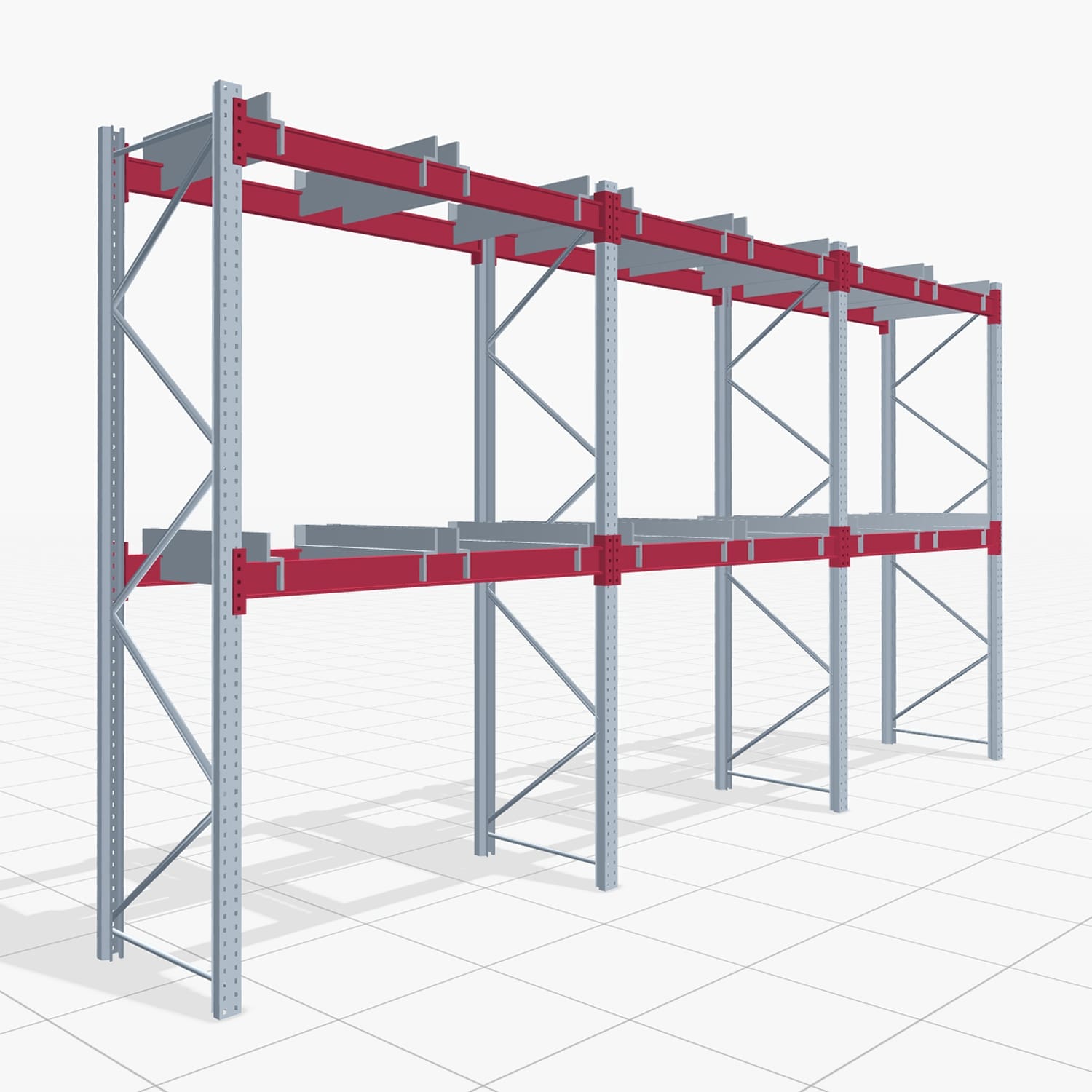 Palettenregale PRX 1000, Gitterbox, H: 3.100 mm, B: 5.800 mm, Palettengewicht: 1.000 kg, Palettenplätze: 18