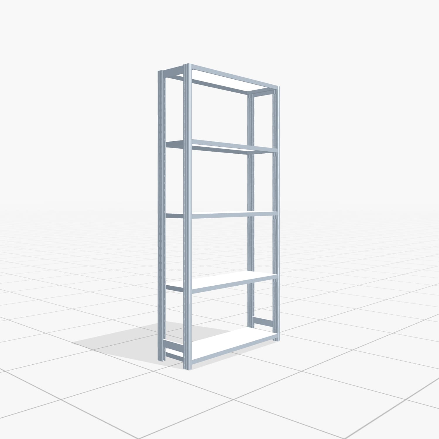 Fachbodenregal FBX 4000, H: 2.000 mm, B: 1.029 mm mm, T: 300 mm, Ebenen: 5