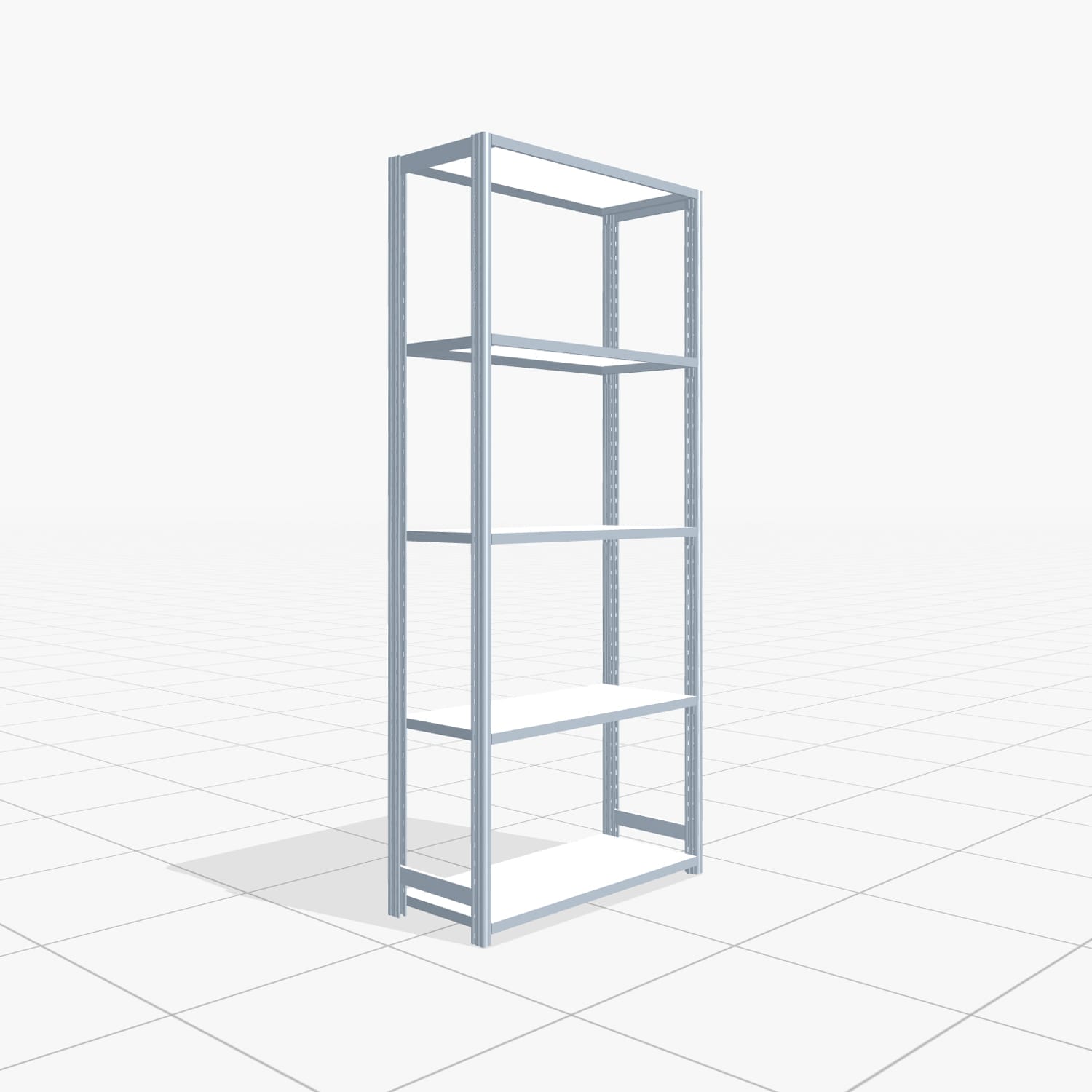 Fachbodenregal FBX 4000, H: 2.250 mm, B: 1.029 mm mm, T: 400 mm, Ebenen: 5
