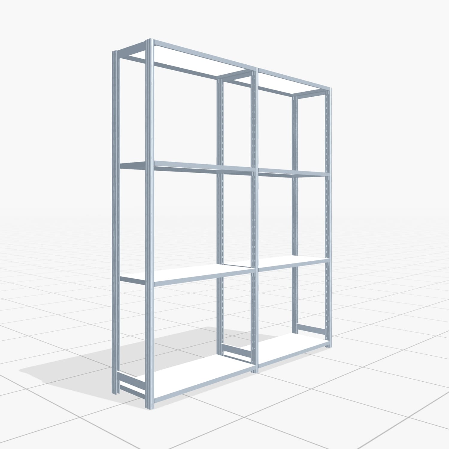 Fachbodenregal FBX 4000, H: 2.250 mm, B: 2.026 mm mm, T: 400 mm, Ebenen: 4
