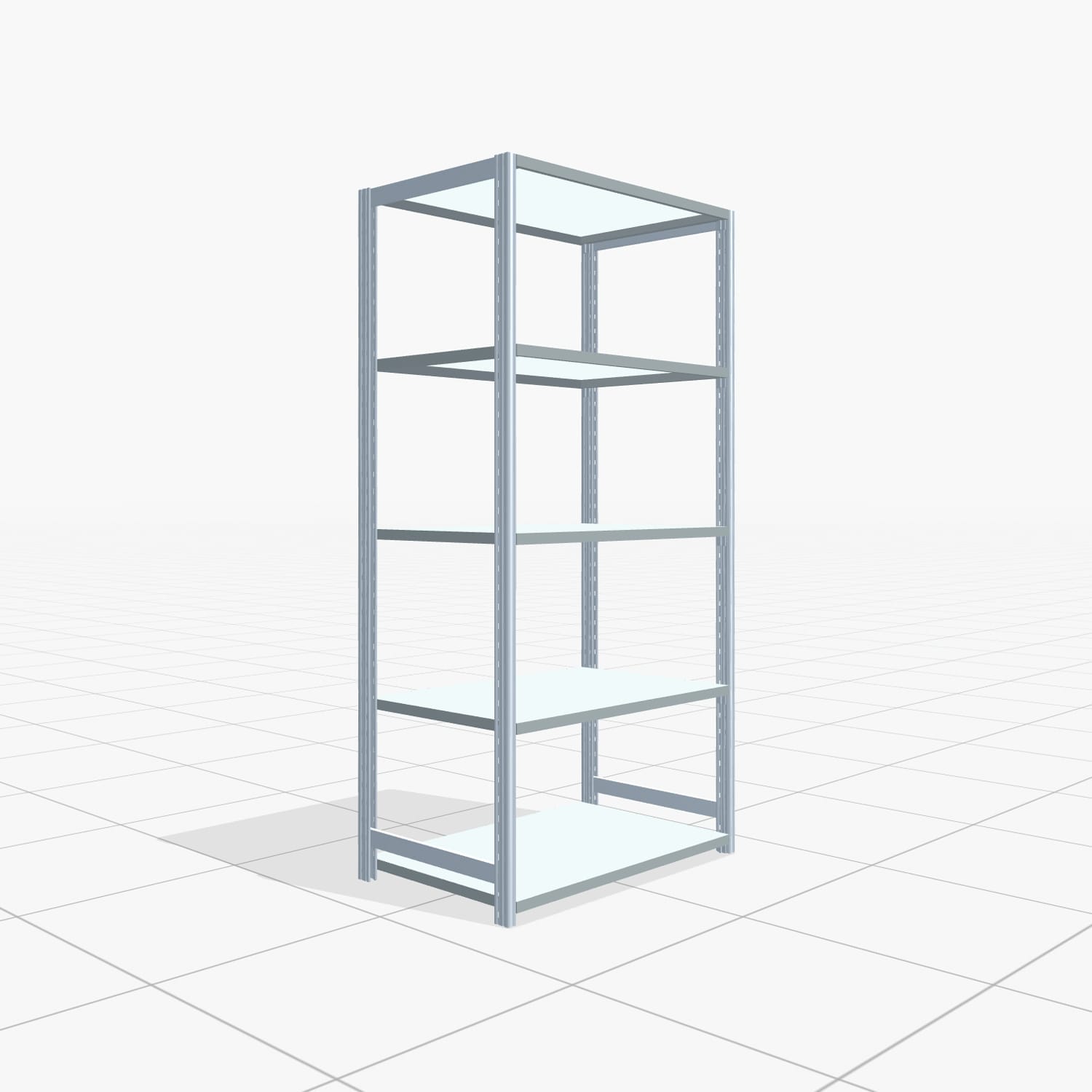 Fachbodenregal FBX 4000, H: 2.000 mm, B: 1.029 mm mm, T: 600 mm, Ebenen: 5