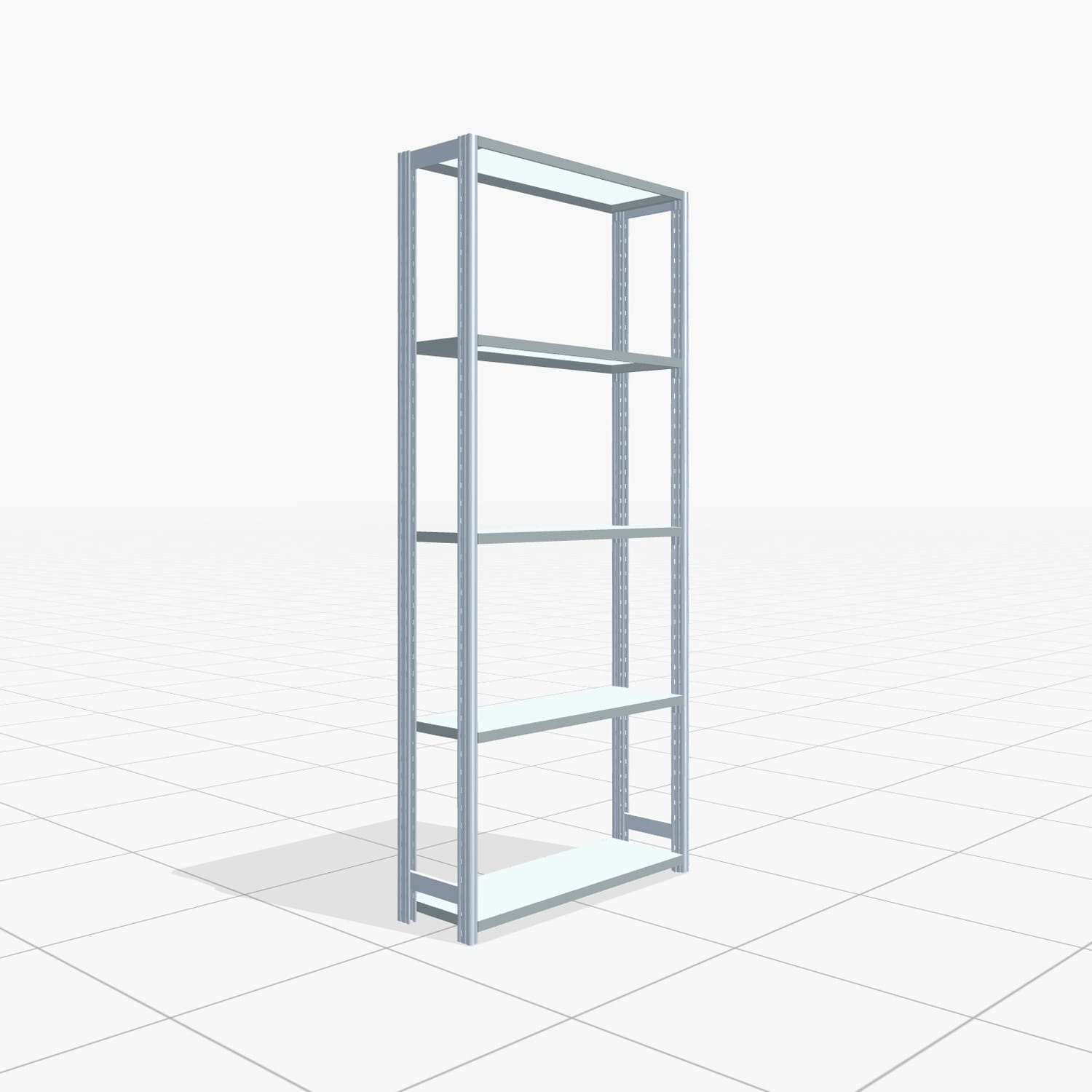 Fachbodenregal FBX 4000, H: 2.250 mm, B: 1.029 mm mm, T: 300 mm, Ebenen: 5
