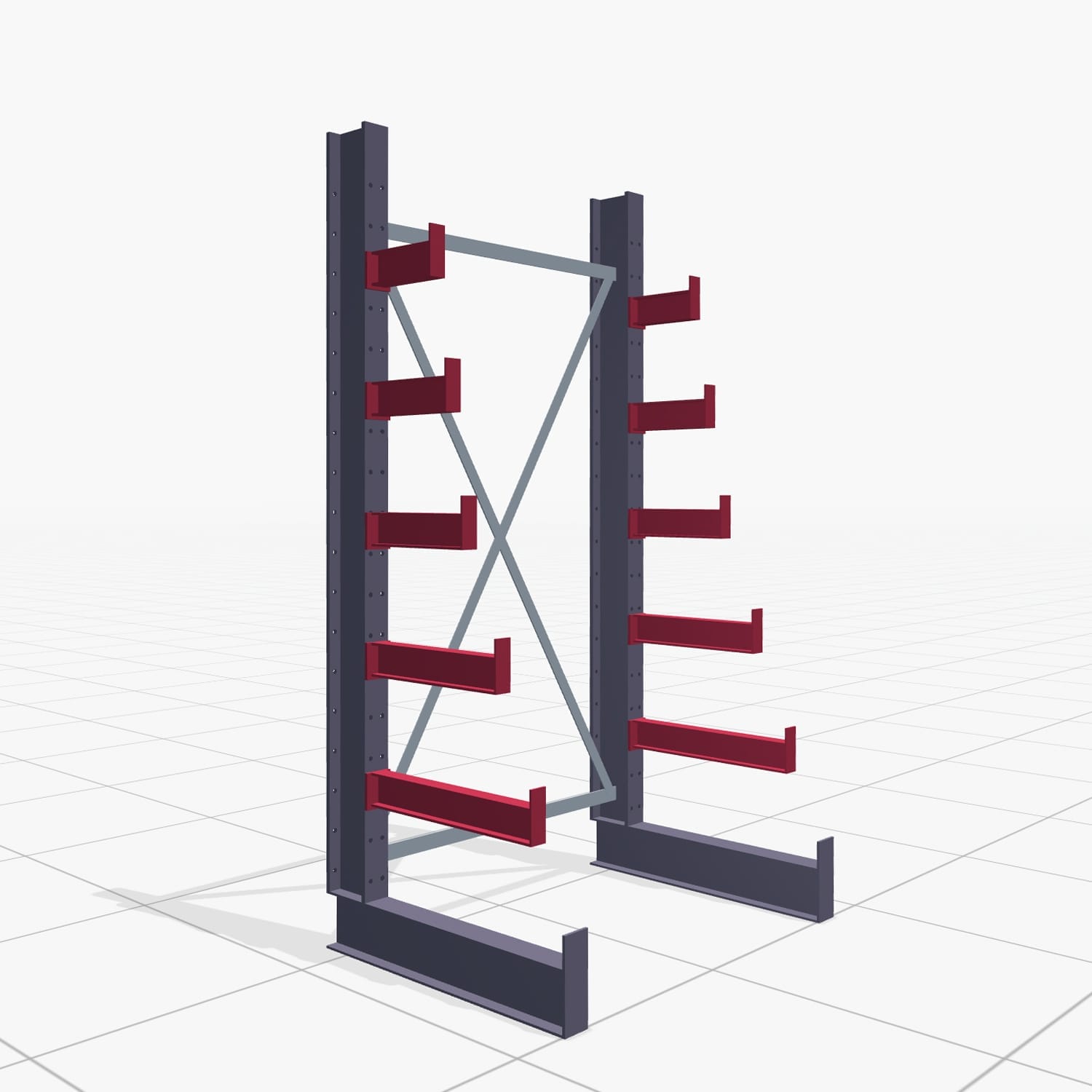 Tannenbaumregale KHX 3030, H: 2.000 mm (IPE 120), B: 1065 mm, Feldanzahl: 1, Einseitige Nutzung