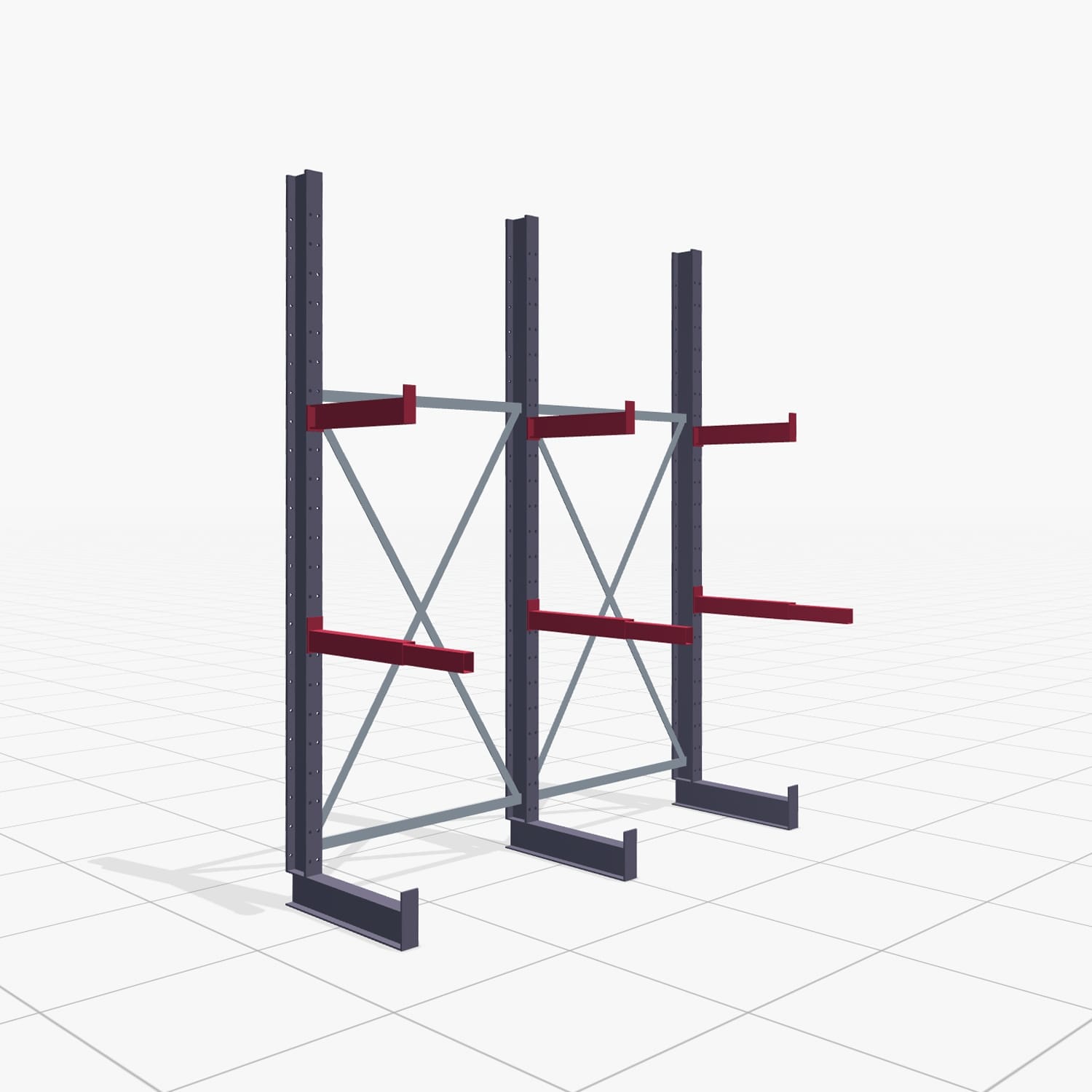 Schreinereiregale KHX 3010, Einseitige Nutzung, H: 2.500 mm, B: 2066 mm, 500 mm (900 kg)