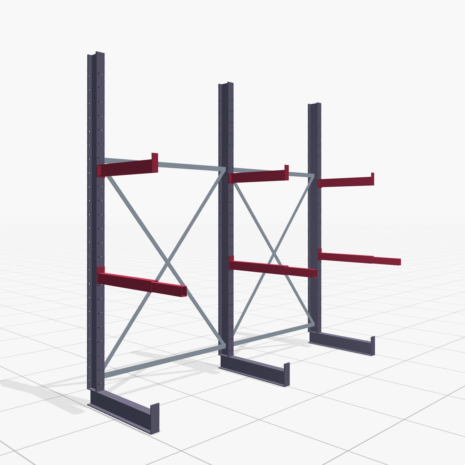 Schreinereiregale KHX 3010, Einseitige Nutzung, H: 2.500 mm, B: 2636 mm, 600 mm (750 kg)