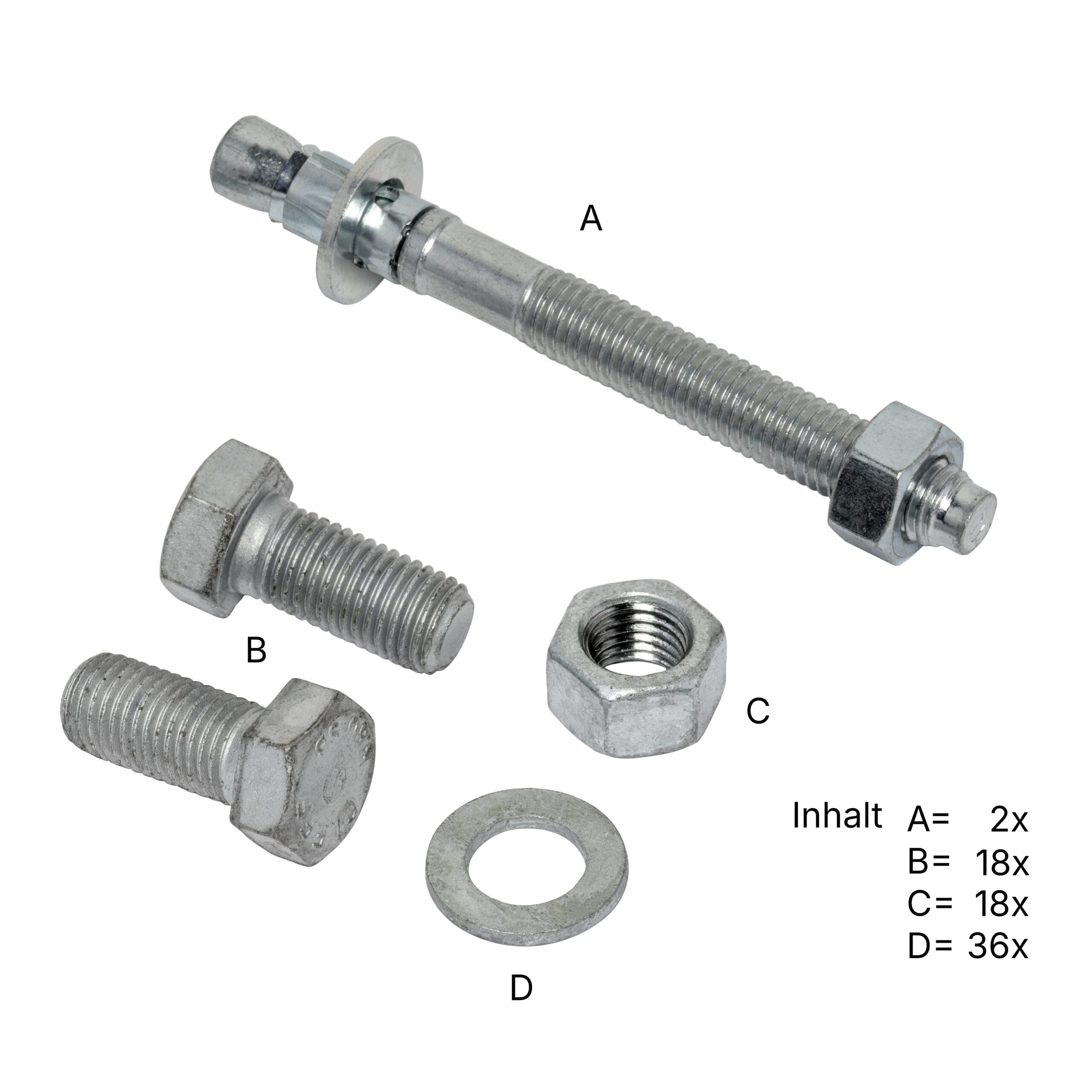 LBX 8000 LBX Schrauben-Set für 3 Riegel an 1 Stütze, inkl. Dübel, in Kartonschachtel