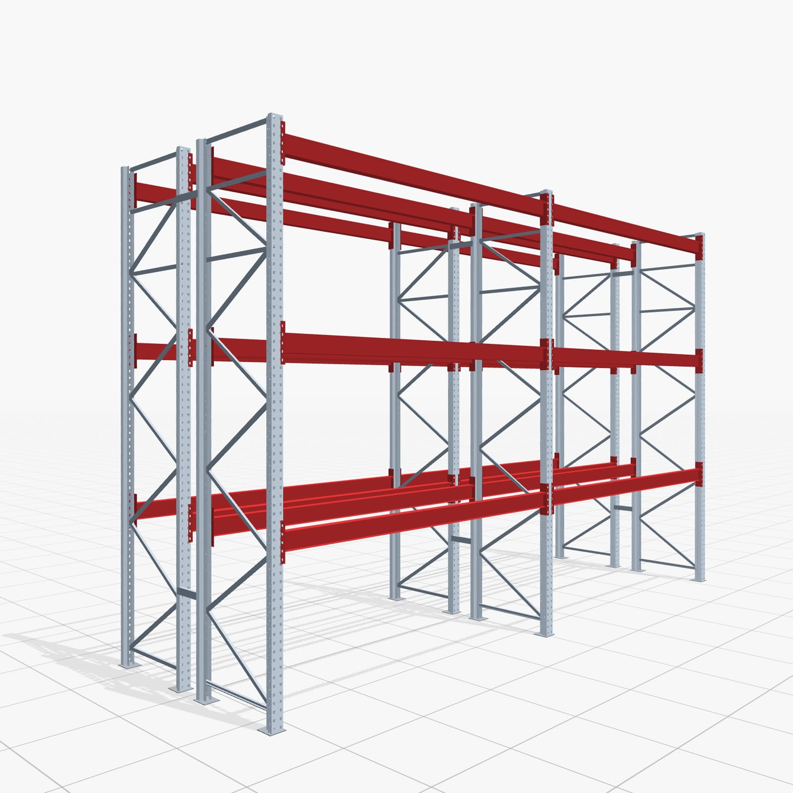Palettenregale PRX 1000, Europalette, H: 3.600 mm, B: 5.700 mm, Palettengewicht: 750 kg, Palettenplätze: 48