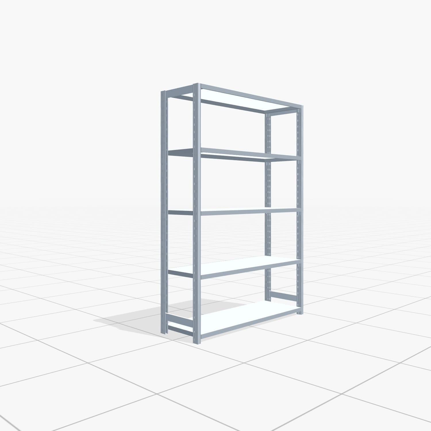 Fachbodenregal FBX 4000, H: 1.750 mm, B: 1.229 mm mm, T: 400 mm, Ebenen: 5