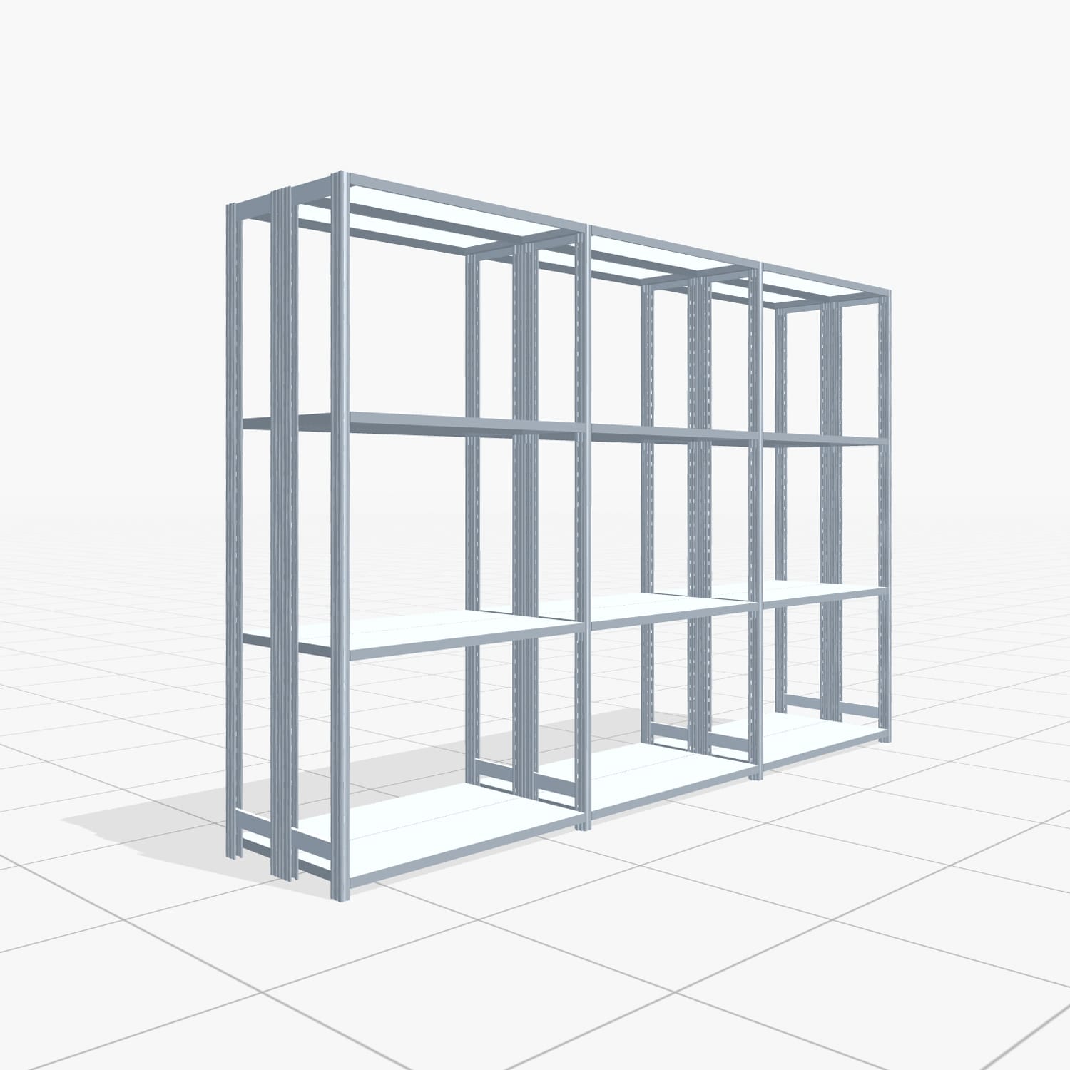 Fachbodenregal FBX 4000, H: 2.000 mm, B: 3.023 mm mm, T: 300 mm, Ebenen: 4