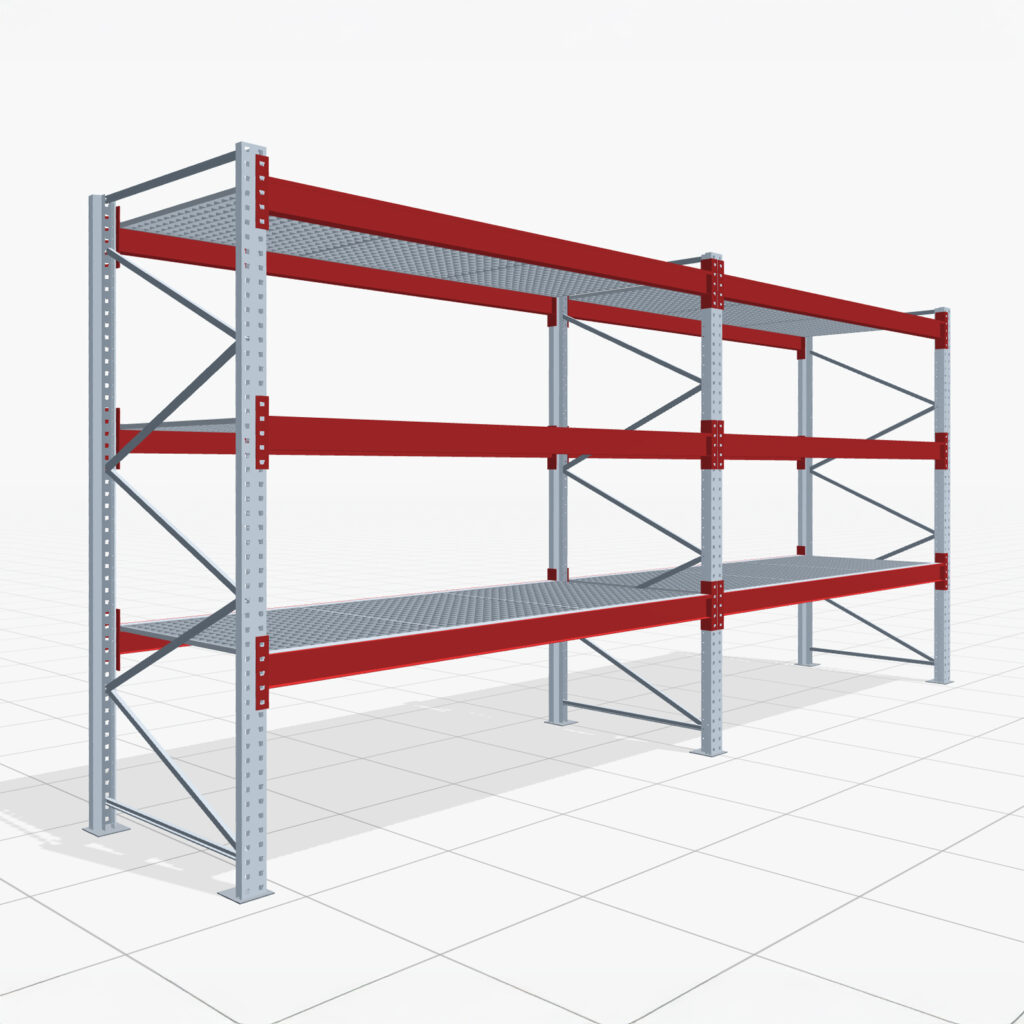 Palettenregale PRX 1000, Europalette, H: 2.600 mm, B: 5.700 mm, Palettengewicht: 500 kg, Palettenplätze: 24