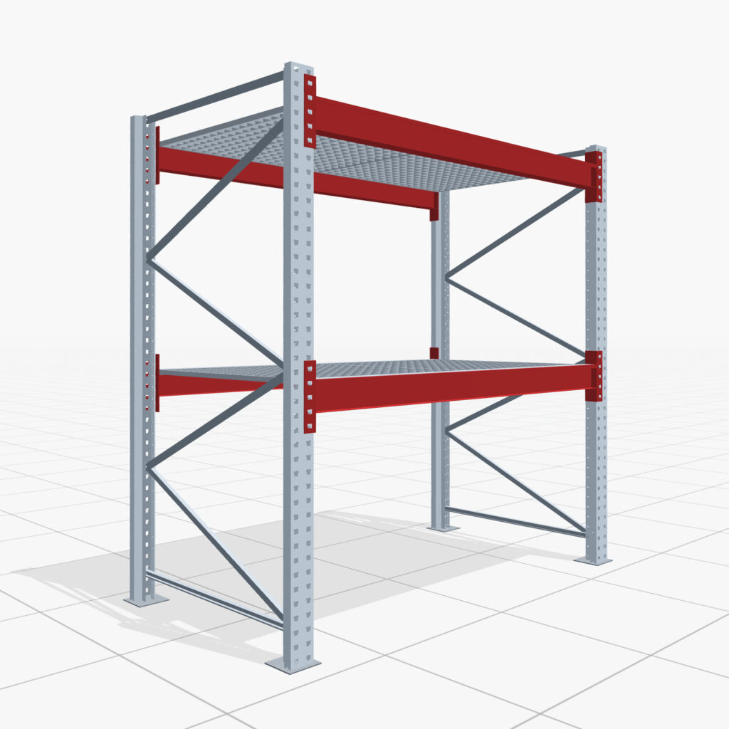 Palettenregale PRX 1000, Europalette, H: 2.100 mm, B: 2.000 mm, Palettengewicht: 750 kg, Palettenplätze: 6