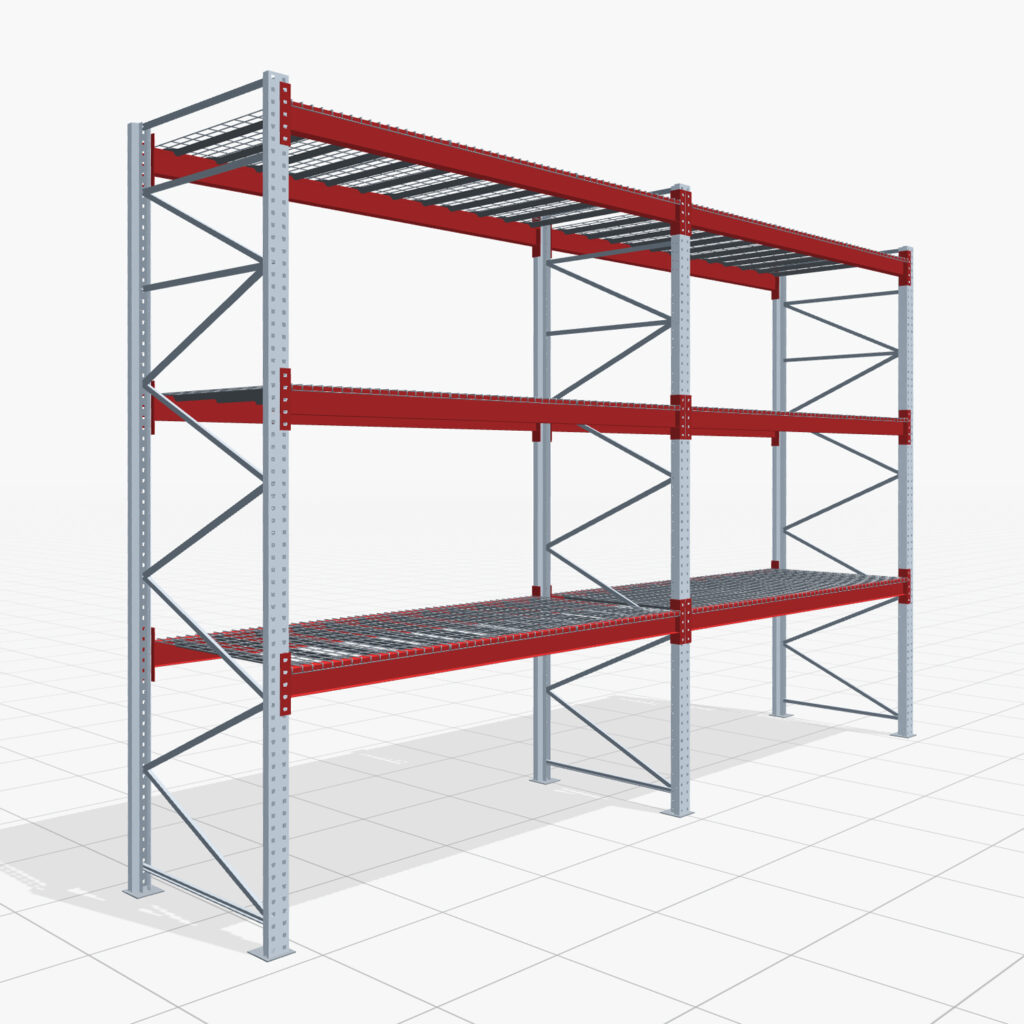 Palettenregale PRX 1000, Europalette, H: 3.600 mm, B: 5.700 mm, Palettengewicht: 500 kg, Palettenplätze: 24