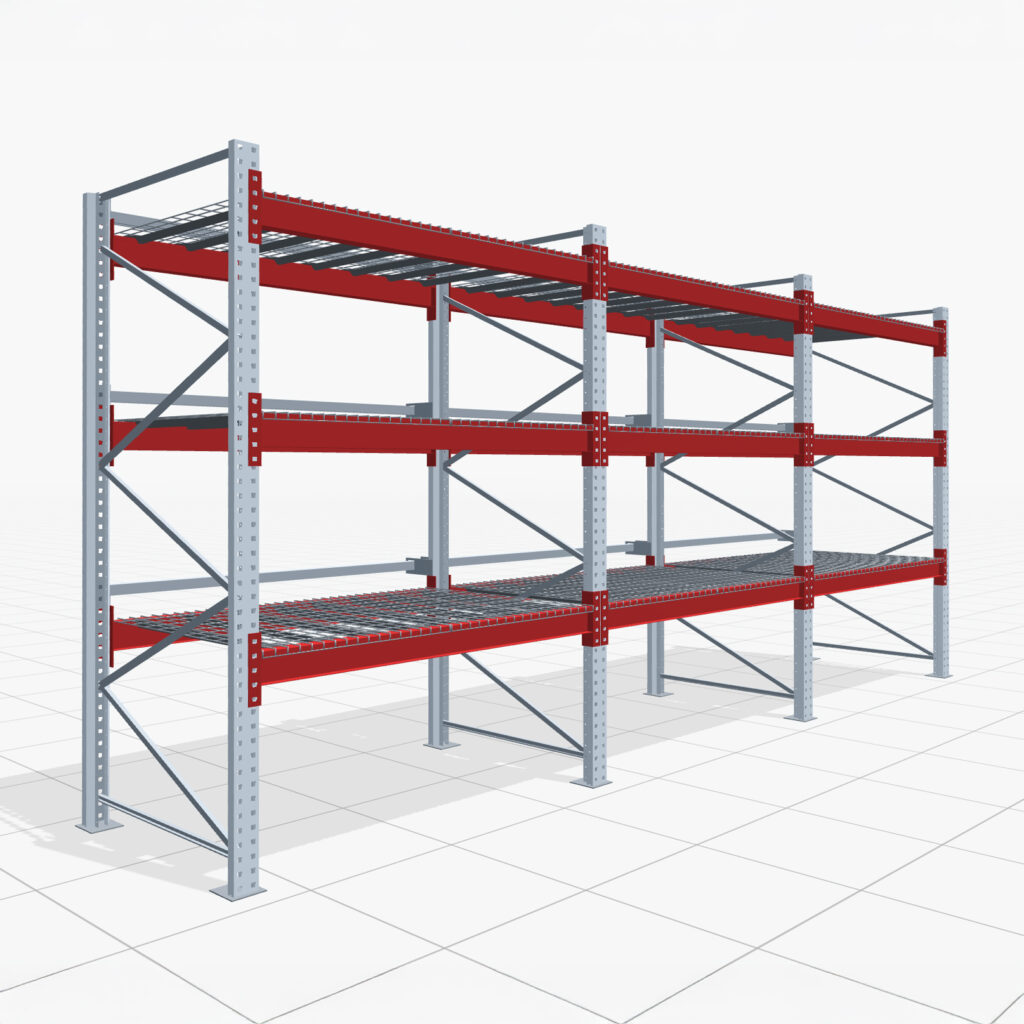 Palettenregale PRX 1000, Europalette, H: 2.600 mm, B: 5.800 mm, Palettengewicht: 750 kg, Palettenplätze: 24