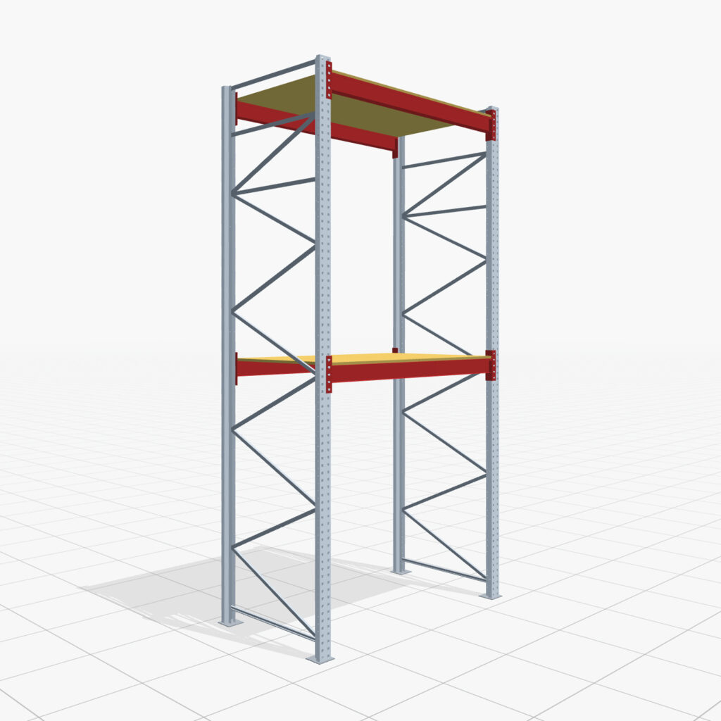 Palettenregale PRX 1000, Europalette, H: 4.100 mm, B: 2.000 mm, Palettengewicht: 1.000 kg, Palettenplätze: 6