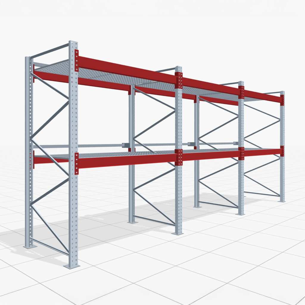 Palettenregale PRX 1000, Europalette, H: 2.600 mm, B: 5.800 mm, Palettengewicht: 1.000 kg, Palettenplätze: 18