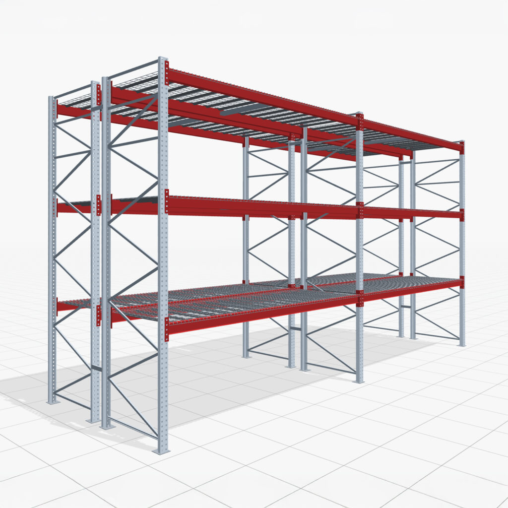 Palettenregale PRX 1000, Europalette, H: 4.100 mm, B: 7.500 mm, Palettengewicht: 750 kg, Palettenplätze: 32