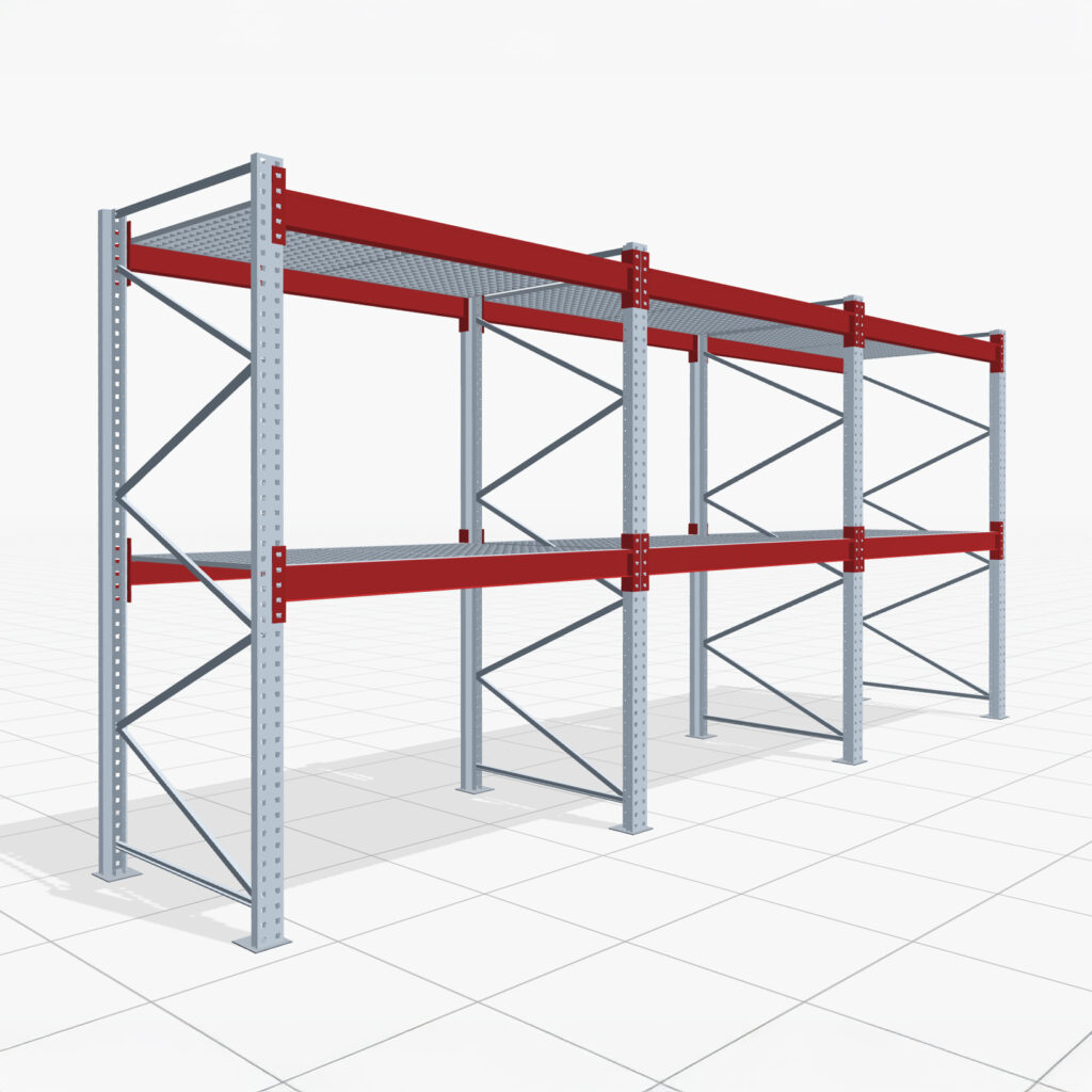 Palettenregale PRX 1000, Europalette, H: 2.600 mm, B: 5.800 mm, Palettengewicht: 500 kg, Palettenplätze: 18