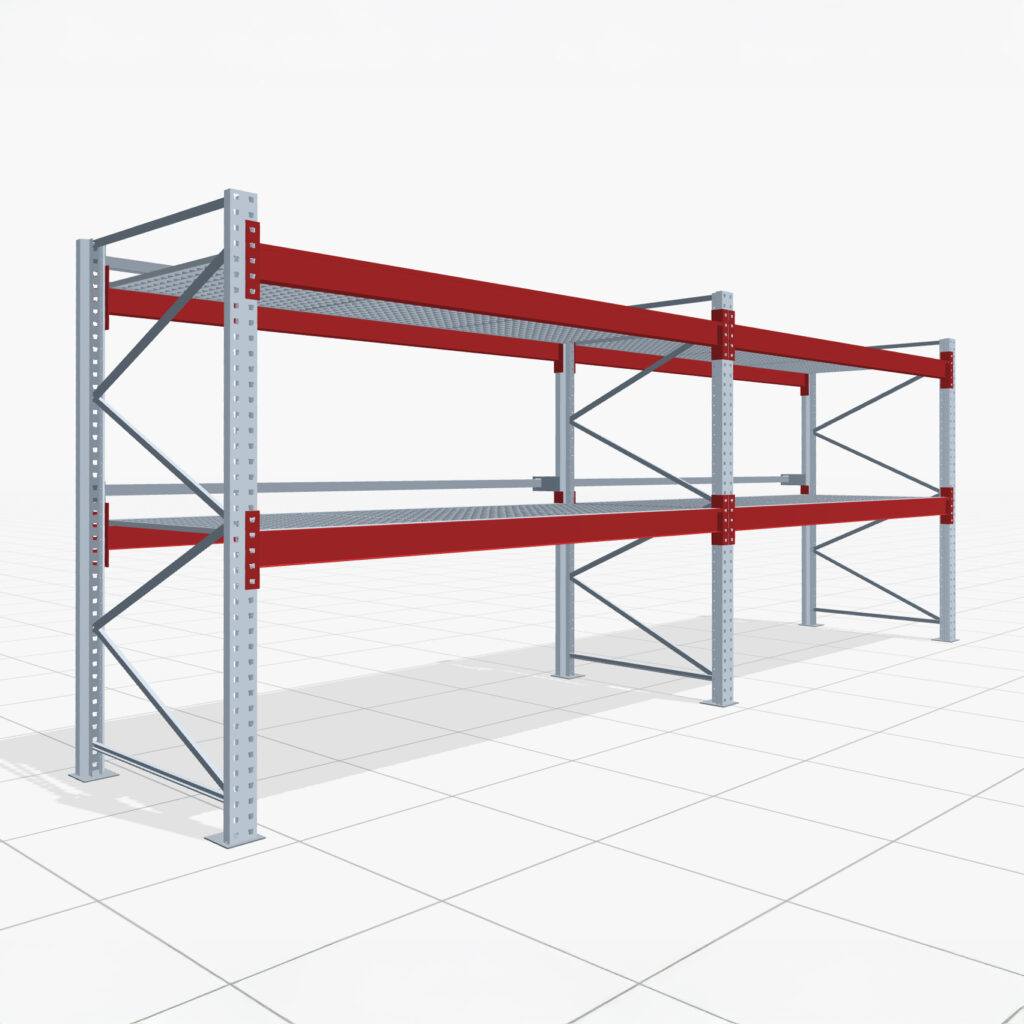 Palettenregale PRX 1000, Europalette, H: 2.100 mm, B: 5.700 mm, Palettengewicht: 500 kg, Palettenplätze: 18