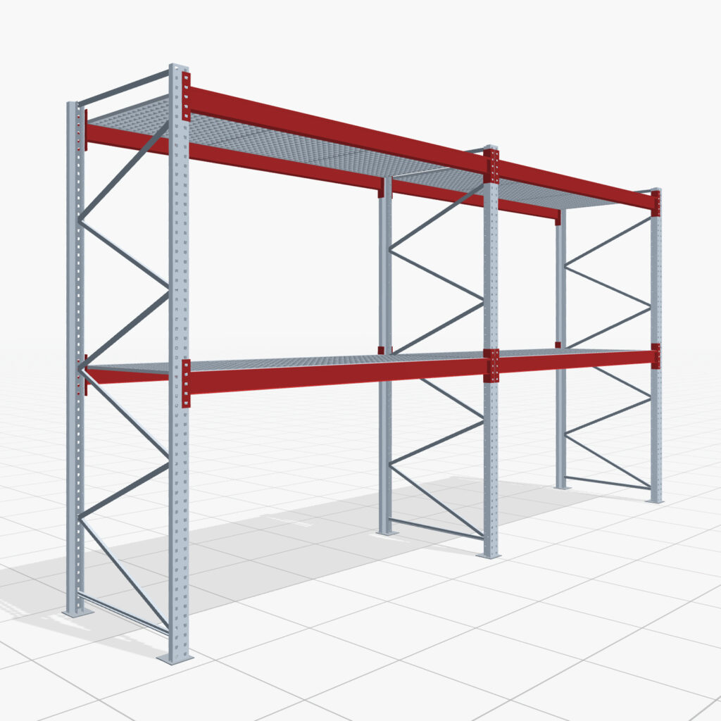 Palettenregale PRX 1000, Europalette, H: 3.100 mm, B: 5.700 mm, Palettengewicht: 500 kg, Palettenplätze: 18