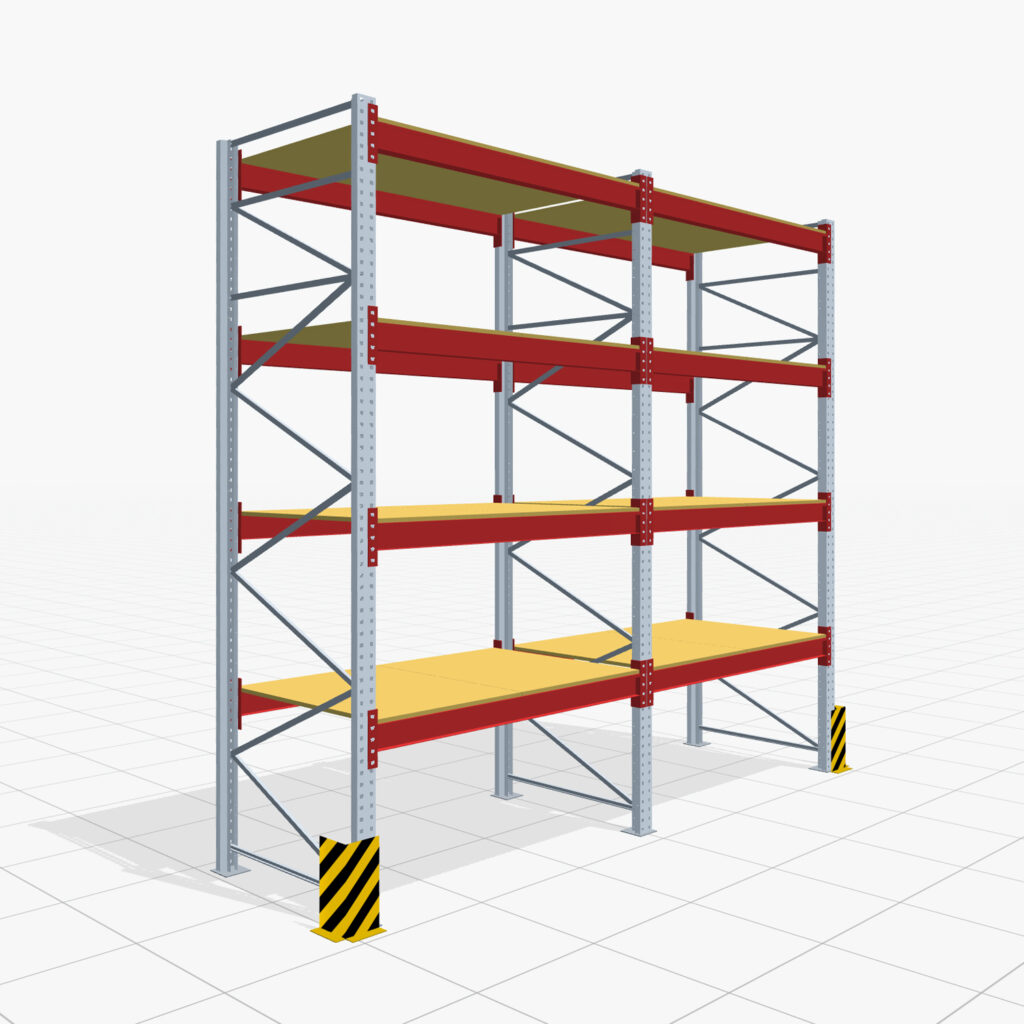 Palettenregale PRX 1000, Europalette, H: 3.600 mm, B: 3.900 mm, Palettengewicht: 750 kg, Palettenplätze: 20