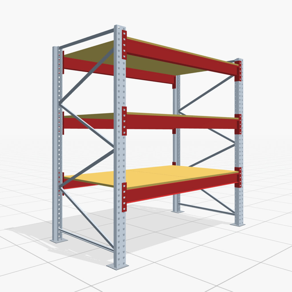 Palettenregale PRX 1000, Europalette, H: 2.100 mm, B: 2.000 mm, Palettengewicht: 750 kg, Palettenplätze: 8