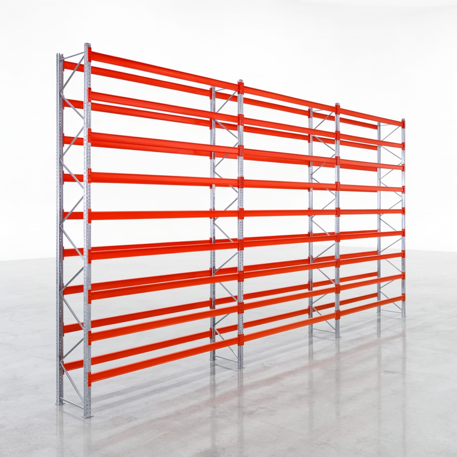 Palettenregale PRX 1000, Industriepalette, H: 5.600 mm, B: 8.500 mm, Palettengewicht: 750 kg, Palettenplätze: 27