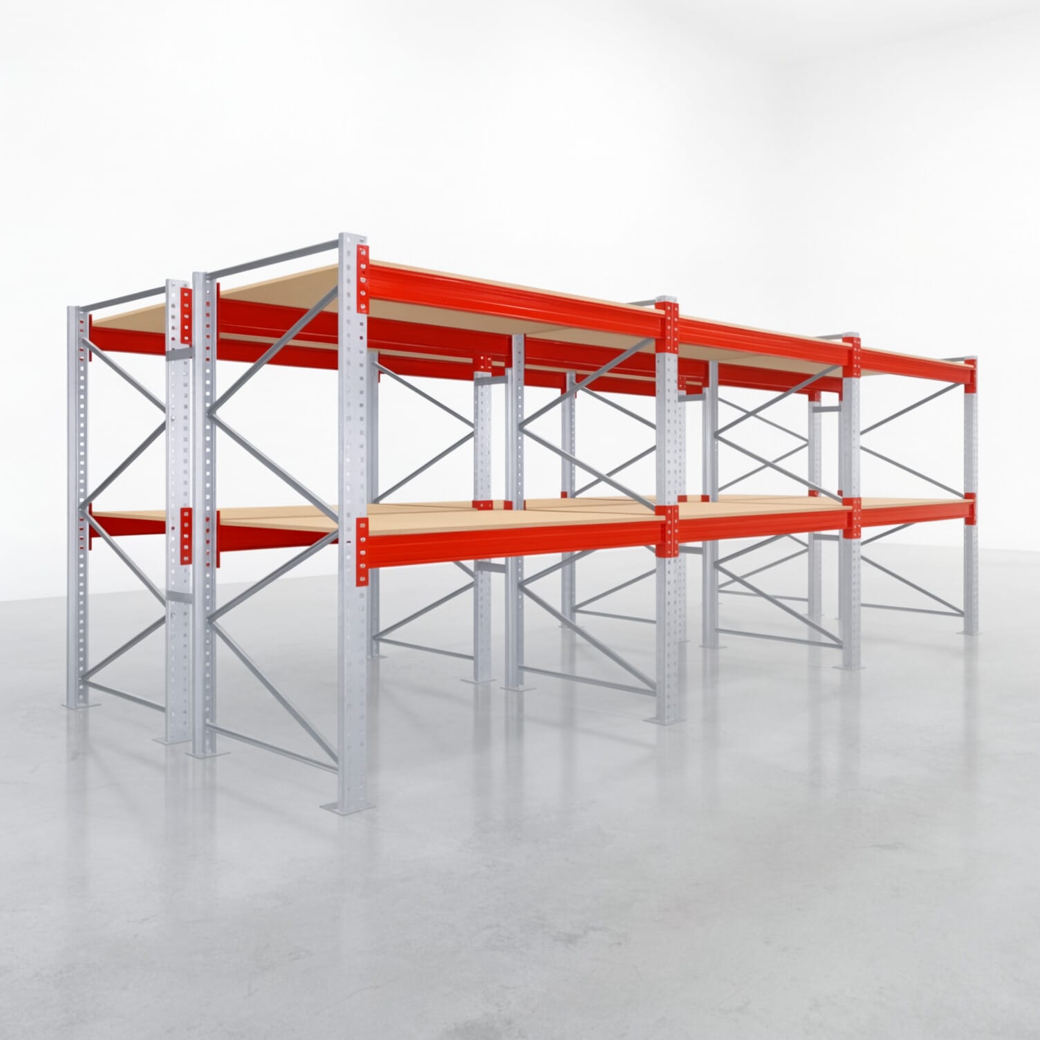 Palettenregale PRX 1000, Europalette, H: 2.100 mm, B: 5.800 mm, Palettengewicht: 1.000 kg, Palettenplätze: 18