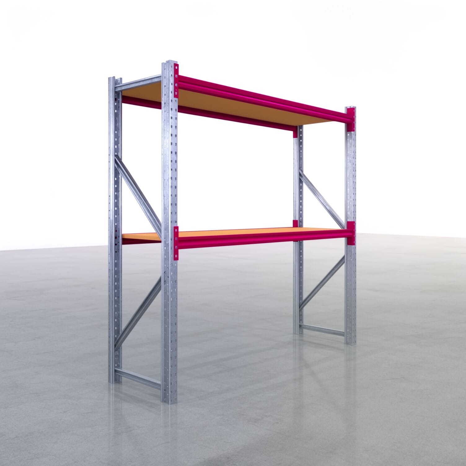 Weitspannregale WSX 5000, H: 2.000 mm, B: 2.121 mm mm, T: 600 mm, Ebenen: 3, Feldbreite: 2.000 mm, Auflage: Spanplatte