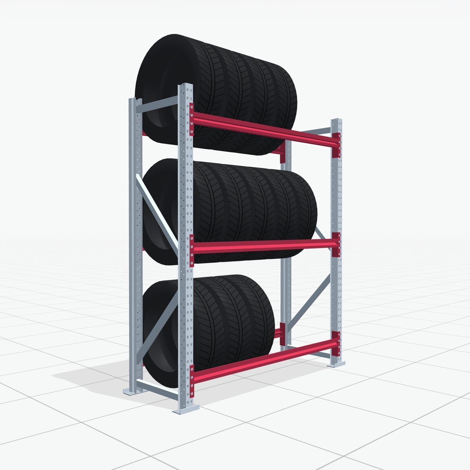Reifenregale RSX 5000, H: 2.000 mm, B: 1.626 mm mm, T: 600 mm (19 - 21