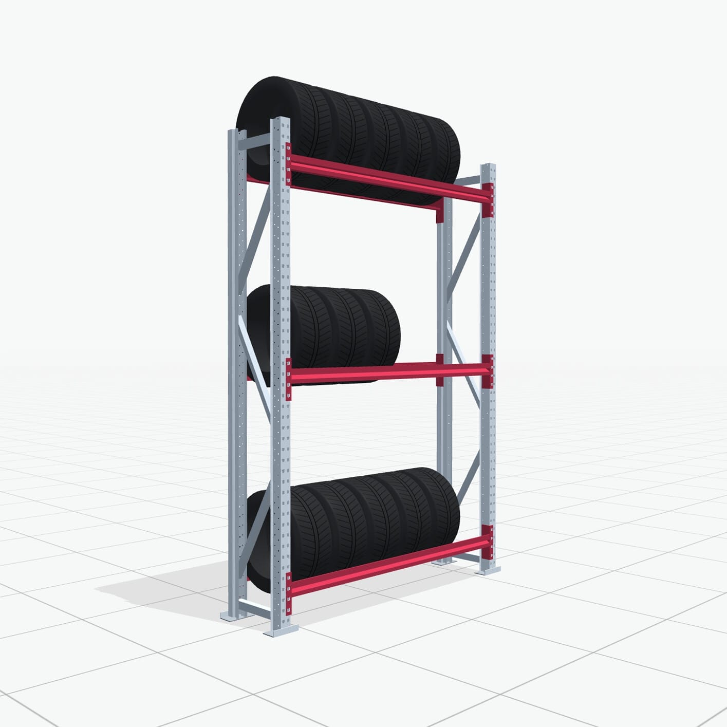 Reifenregale RSX 5000, H: 2.400 mm, B: 1.626 mm mm, T: 400 mm (13 - 15