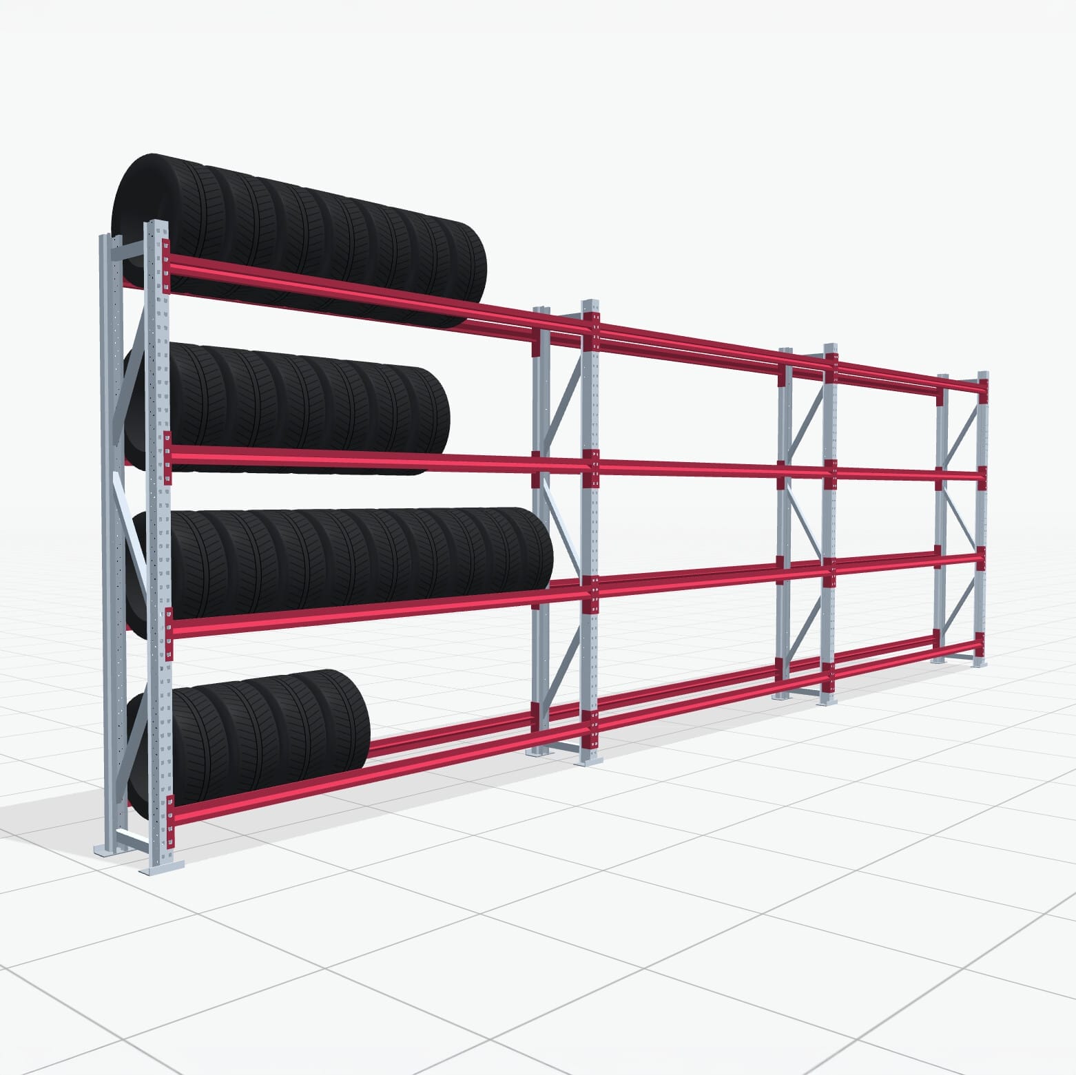 Reifenregale RSX 5000, H: 2.400 mm, B: 7.718 mm mm, T: 400 mm (13 - 15