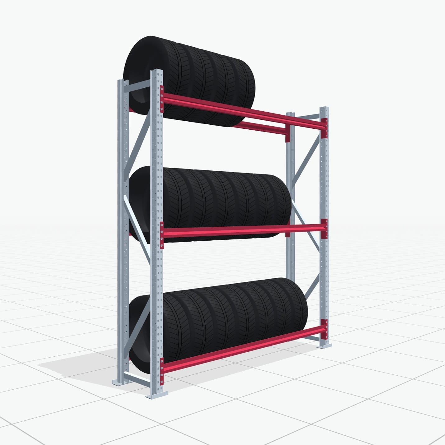 Reifenregale RSX 5000, H: 2.400 mm, B: 2.121 mm mm, T: 500 mm (16 - 18