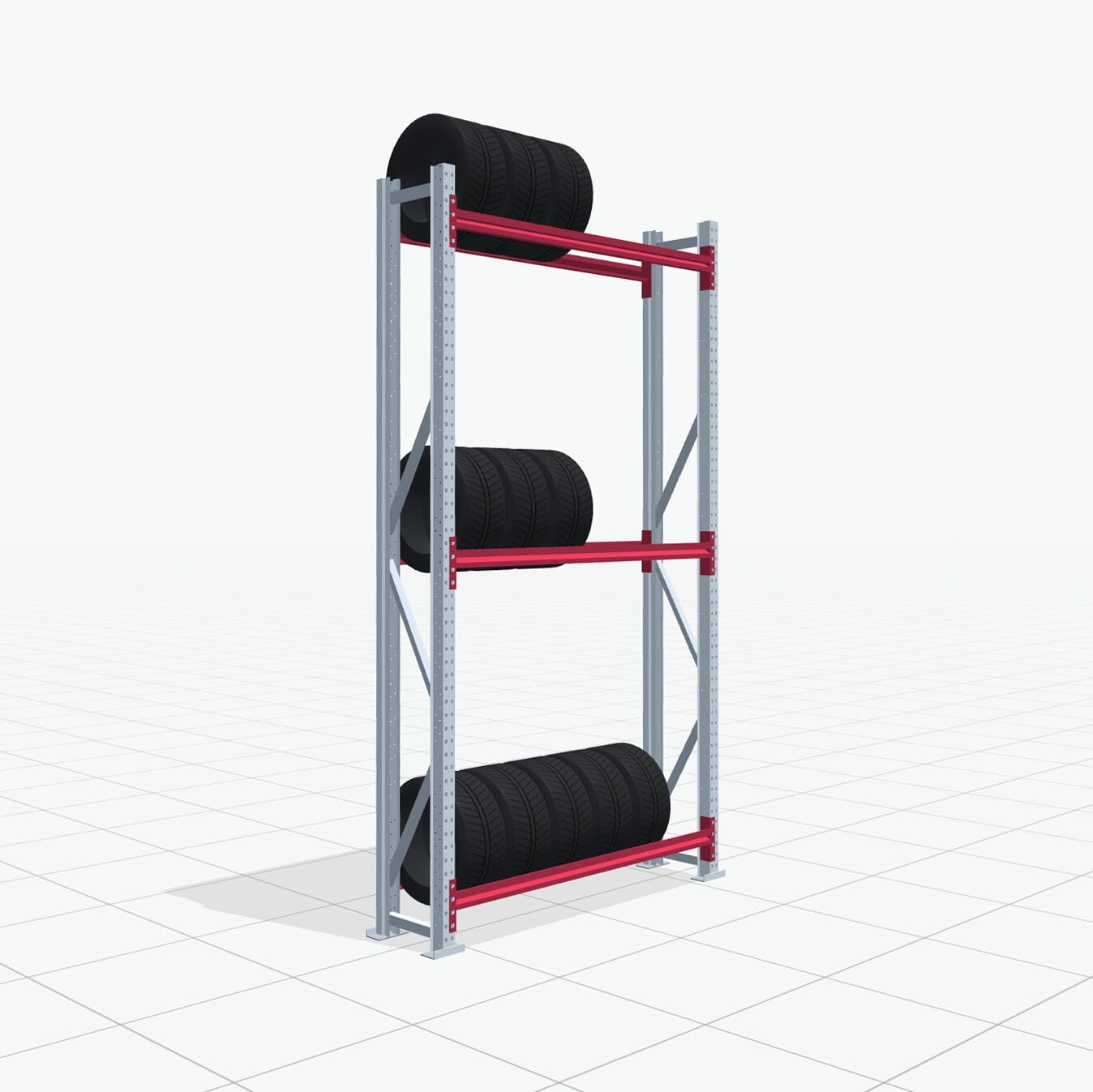 Reifenregale RSX 5000, H: 3.000 mm, B: 1.626 mm mm, T: 400 mm (13 - 15