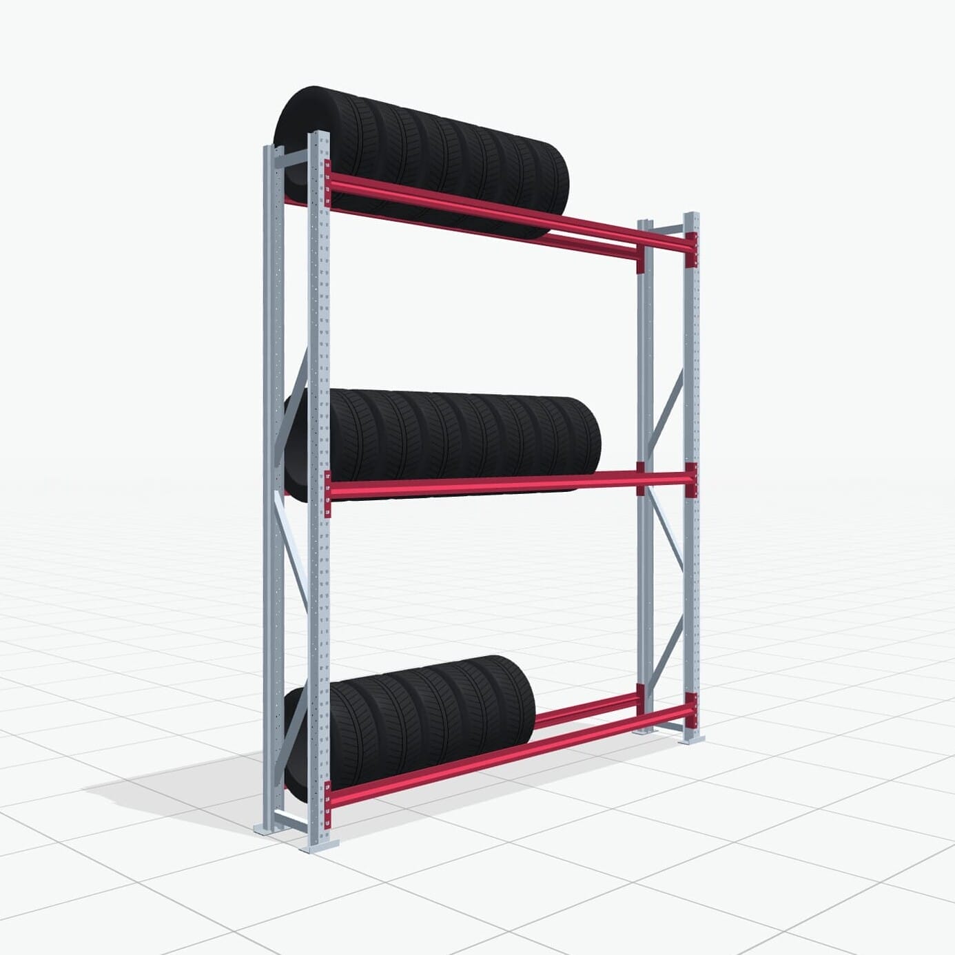 Reifenregale RSX 5000, H: 3.000 mm, B: 2.616 mm mm, T: 400 mm (13 - 15