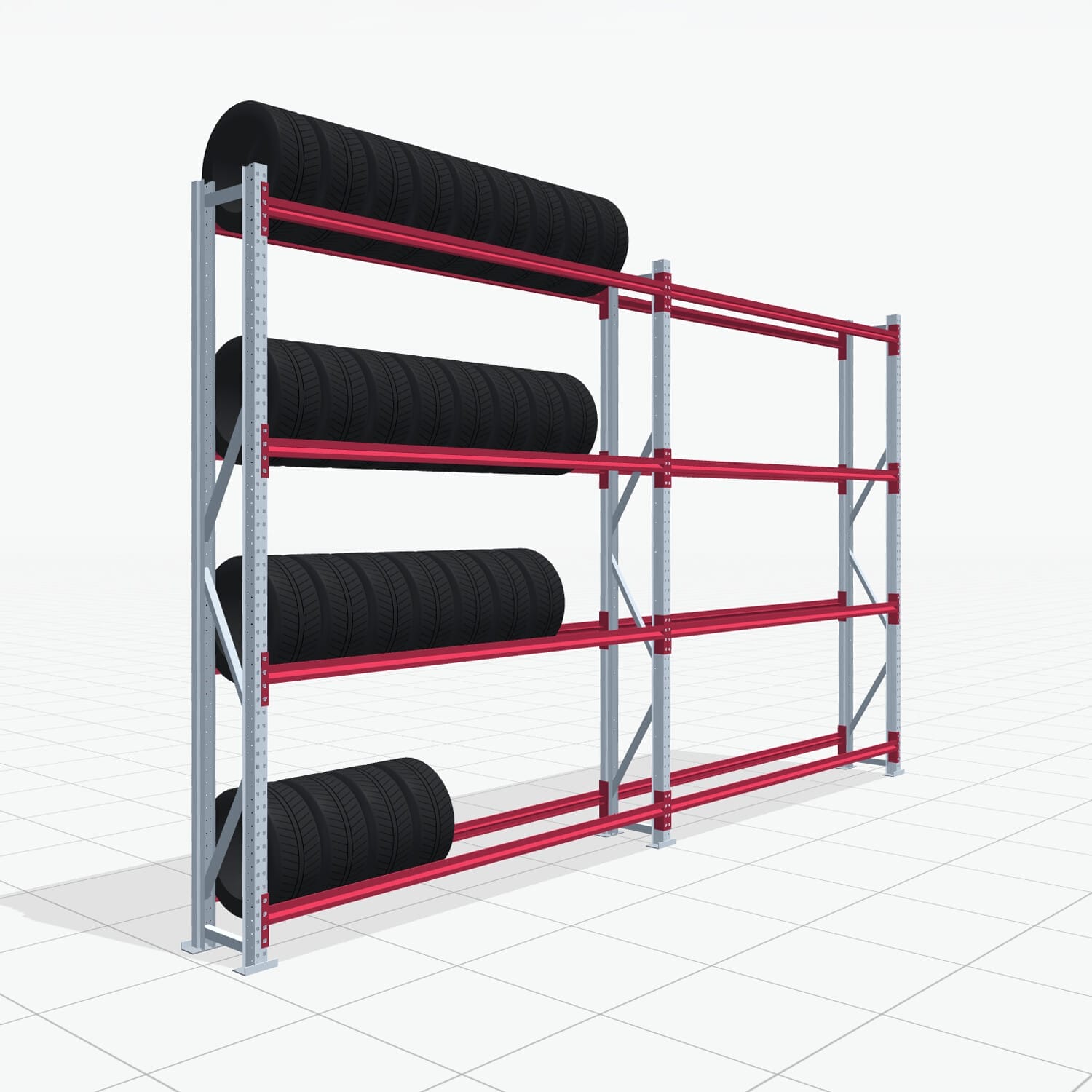 Reifenregale RSX 5000, H: 3.000 mm, B: 5.167 mm mm, T: 400 mm (13 - 15