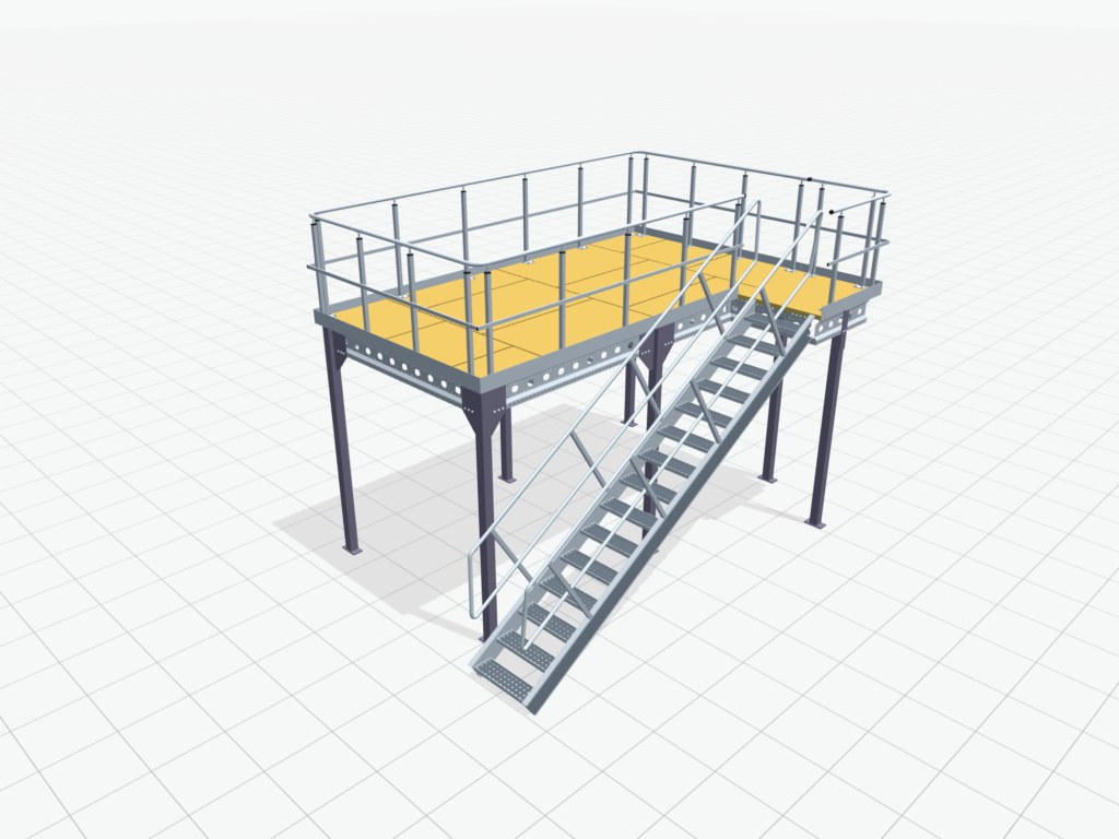 Lagerbühnen LBX 8000 Rechteck, 2 Felder, B: 5.000 mm, T: 2.600 mm mm, Treppe: ohne, Übergabe: ohne