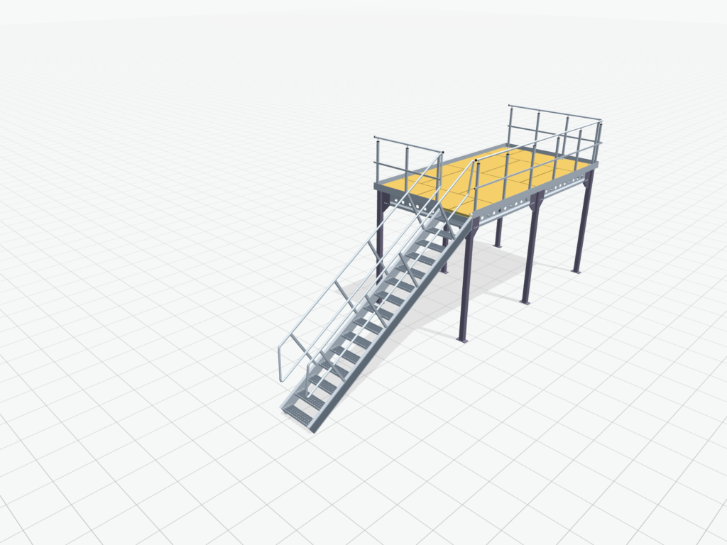 Lagerbühnen LBX 8000 Rechteck, 2 Felder, B: 5.000 mm, T: 2.600 mm mm, Treppe: ohne, Übergabe: ohne
